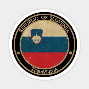 Vintage Republic of Slovenia Europe European EU Flag Magnet